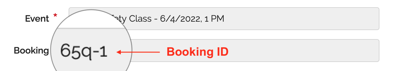 Booking Field with a Booking ID