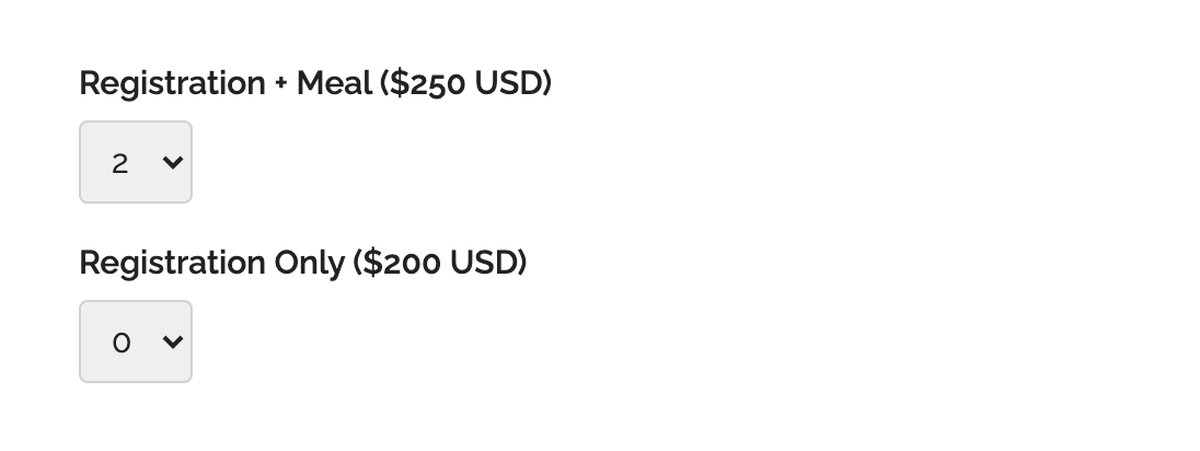 Online Payment Form with Price and Quantity