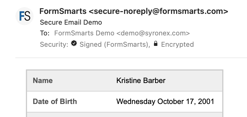 Secure encrypted email (S/MIME)