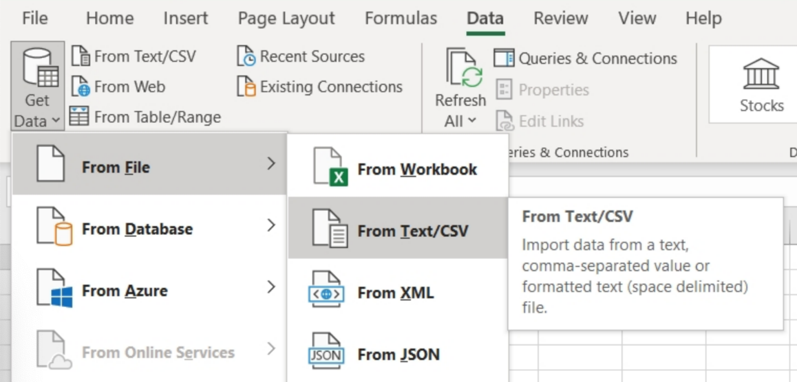 Excel Text Import Wizard