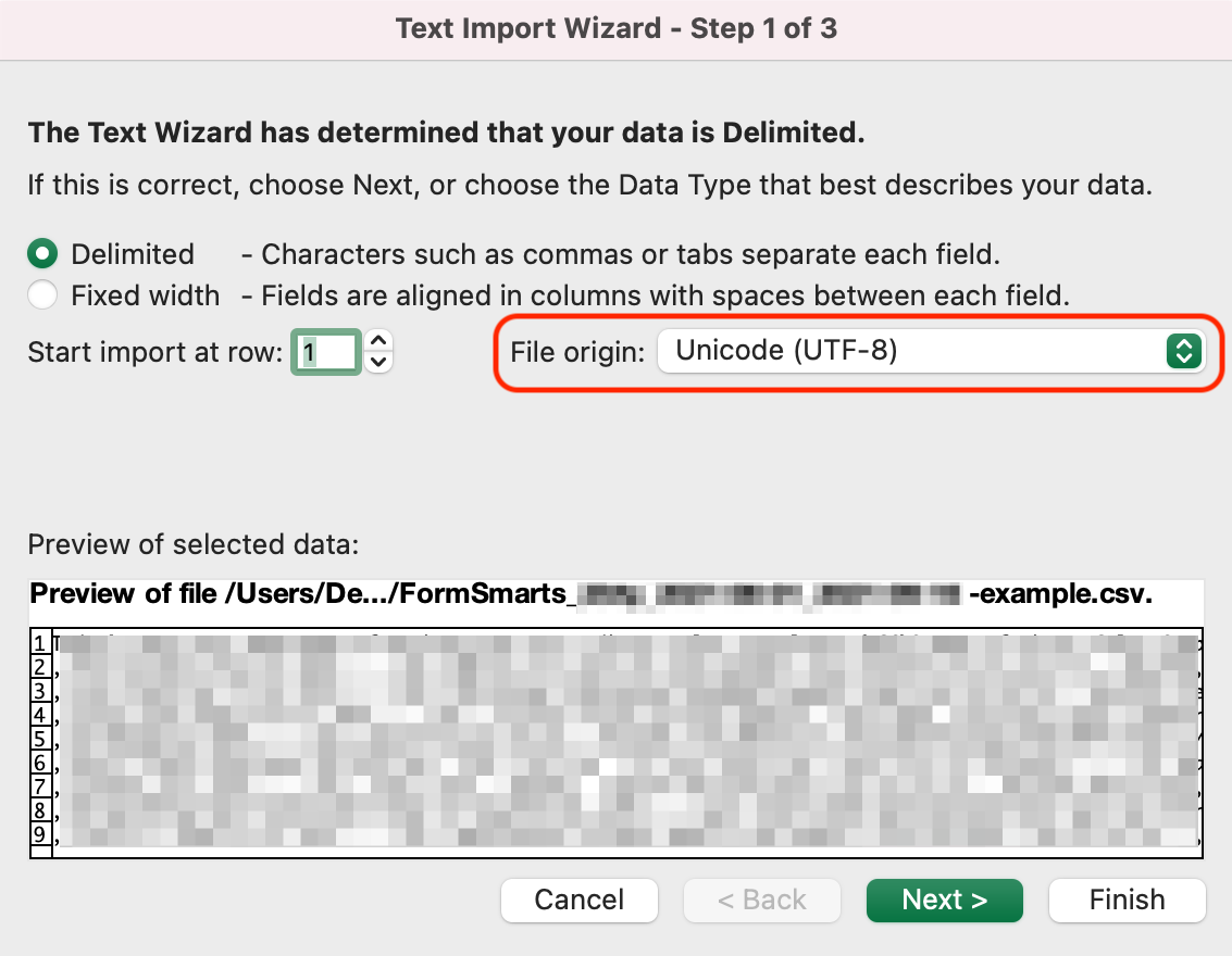 Excel UTF-8 File