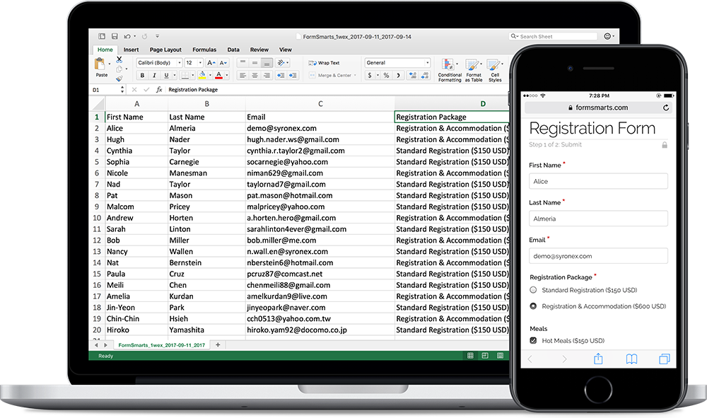 Export form results to Excel/CSV