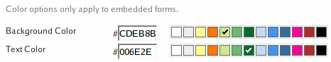 Web Form Color Selection