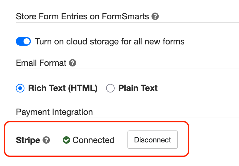 Form Builder Connected with Stripe