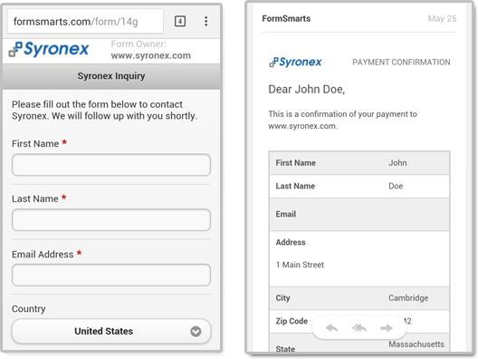 Online Form Hosted on the Cloud with Own Branding and Logo