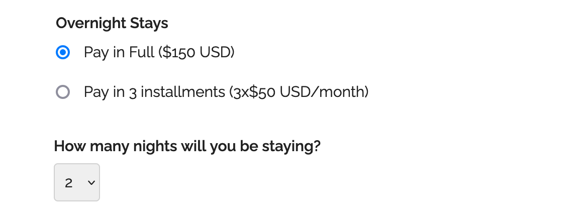 Online Payment Form with Amount and Quantity Selector