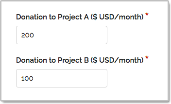 Recurring donation form