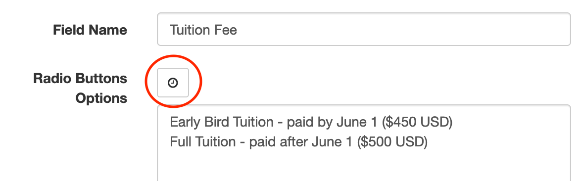 Schedule the expiration date of the early bird package