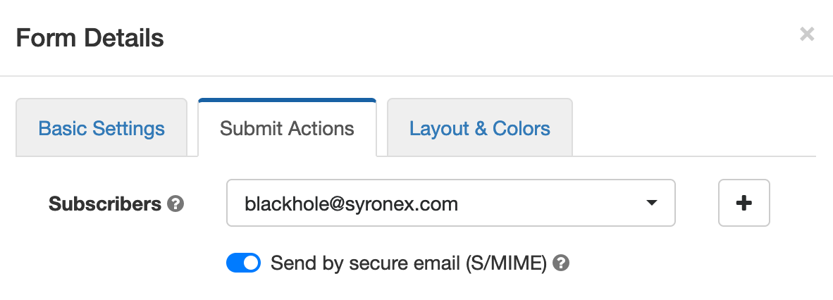 Send by Secure Email (S/MIME)