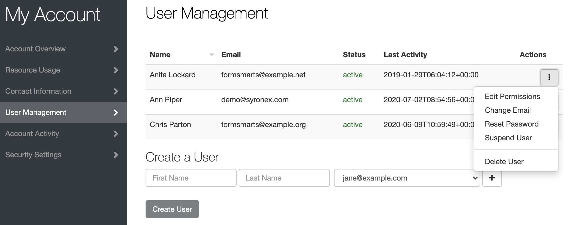 User Management Dashboard